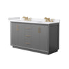 Custom image for Dark Gray with Satin Bronze Trim / White Cultured Marble / No Mirror