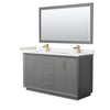 Custom image for Dark Gray with Satin Bronze Trim / White Quartz / 58