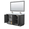 Custom image for Dark Gray with Brushed Nickel Trim / White Carrara Marble / 58
