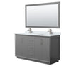 Custom image for Dark Gray with Brushed Nickel Trim / White Carrara Marble / 58