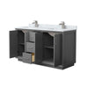 Custom image for Dark Gray with Brushed Nickel Trim / White Carrara Marble / No Mirror