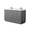 Custom image for Dark Gray with Brushed Nickel Trim / White Carrara Marble / No Mirror