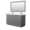 Custom image for Dark Gray with Brushed Nickel Trim / White Cultured Marble / 58