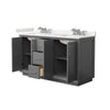 Custom image for Dark Gray with Brushed Nickel Trim / White Quartz / No Mirror