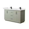 Custom image for Light Green with Matte Black Trim / White Cultured Marble / No Mirror