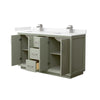 Custom image for Light Green with Brushed Nickel Trim / Carrara Cultured Marble / No Mirror