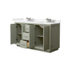Custom image for Light Green with Brushed Nickel Trim / Carrara Cultured Marble / No Mirror