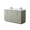 Custom image for Light Green with Brushed Nickel Trim / White Carrara Marble / No Mirror