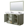 Custom image for Light Green with Brushed Nickel Trim / White Cultured Marble / 58
