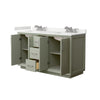 Custom image for Light Green with Brushed Nickel Trim / White Quartz / No Mirror