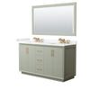 Custom image for Light Green with Satin Bronze Trim / Carrara Cultured Marble / 58