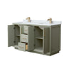 Custom image for Light Green with Satin Bronze Trim / White Carrara Marble / No Mirror