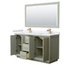Custom image for Light Green with Satin Bronze Trim / White Cultured Marble / 58