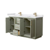 Custom image for Light Green with Satin Bronze Trim / White Cultured Marble / No Mirror