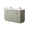 Custom image for Light Green with Satin Bronze Trim / White Quartz / No Mirror