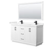 Custom image for White with Matte Black Trim / Carrara Cultured Marble / 58