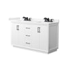 Custom image for White with Matte Black Trim / Carrara Cultured Marble / No Mirror
