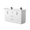 Custom image for White with Matte Black Trim / White Cultured Marble / No Mirror