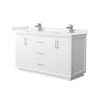 Custom image for White with Brushed Nickel Trim / Carrara Cultured Marble / No Mirror