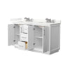 Custom image for White with Brushed Nickel Trim / Giotto Quartz / No Mirror