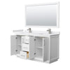 Custom image for White with Brushed Nickel Trim / White Cultured Marble / 58