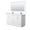 Custom image for White with Brushed Nickel Trim / White Cultured Marble / 58