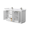 Custom image for White with Brushed Nickel Trim / White Cultured Marble / No Mirror