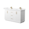 Custom image for White with Satin Bronze Trim / Carrara Cultured Marble / No Mirror