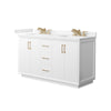 Custom image for White with Satin Bronze Trim / Carrara Cultured Marble / No Mirror