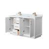 Custom image for White with Satin Bronze Trim / White Carrara Marble / No Mirror