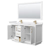 Custom image for White with Satin Bronze Trim / White Cultured Marble / 58