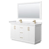 Custom image for White with Satin Bronze Trim / White Cultured Marble / 58