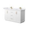 Custom image for White with Satin Bronze Trim / White Cultured Marble / No Mirror