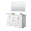 Custom image for White with Satin Bronze Trim / White Cultured Marble / 58