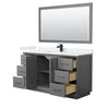 Custom image for Dark Gray with Matte Black Trim / Carrara Cultured Marble / 58