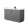 Custom image for Dark Gray with Matte Black Trim / Carrara Cultured Marble / No Mirror