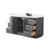 Custom image for Dark Gray with Matte Black Trim / Carrara Cultured Marble / No Mirror