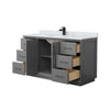 Custom image for Dark Gray with Matte Black Trim / White Carrara Marble / No Mirror