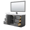 Custom image for Dark Gray with Matte Black Trim / White Cultured Marble / 58