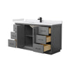 Custom image for Dark Gray with Matte Black Trim / White Cultured Marble / No Mirror