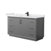 Custom image for Dark Gray with Matte Black Trim / White Cultured Marble / No Mirror