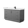 Custom image for Dark Gray with Matte Black Trim / White Quartz / No Mirror