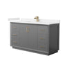 Custom image for Dark Gray with Satin Bronze Trim / Carrara Cultured Marble / No Mirror