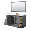 Custom image for Dark Gray with Satin Bronze Trim / Carrara Cultured Marble / 58