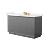 Custom image for Dark Gray with Satin Bronze Trim / Carrara Cultured Marble / No Mirror