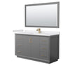 Custom image for Dark Gray with Satin Bronze Trim / White Cultured Marble / 58