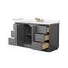 Custom image for Dark Gray with Satin Bronze Trim / White Cultured Marble / No Mirror