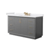 Custom image for Dark Gray with Satin Bronze Trim / White Cultured Marble / No Mirror