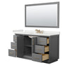 Custom image for Dark Gray with Satin Bronze Trim / White Quartz / 58