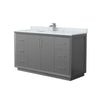 Custom image for Dark Gray with Brushed Nickel Trim / White Carrara Marble / No Mirror